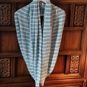 Sea Green infinity Scarf w/White Stripe
